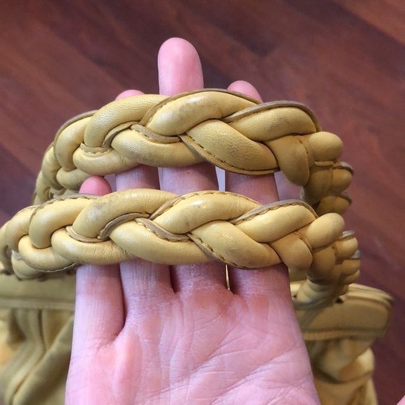 Elliott Lucca Pastel Yellow Braided Hobo Purse - Picture 8 of 16